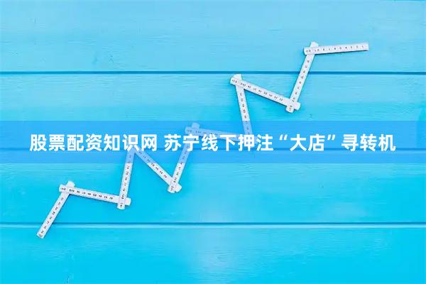 股票配资知识网 苏宁线下押注“大店”寻转机