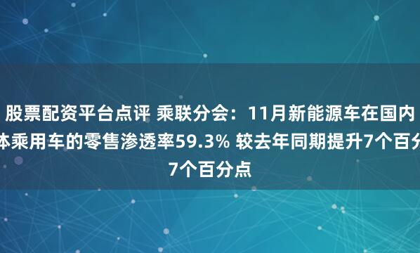 股票配资平台点评 乘联分会：11月新能源车在国内总体乘用车的零售渗透率59.3% 较去年同期提升7个百分点